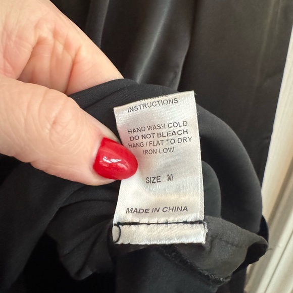 12TH TRIBE Danica Satin Western Flame Black Button Down Shirt Size Medium - Picture 7 of 7